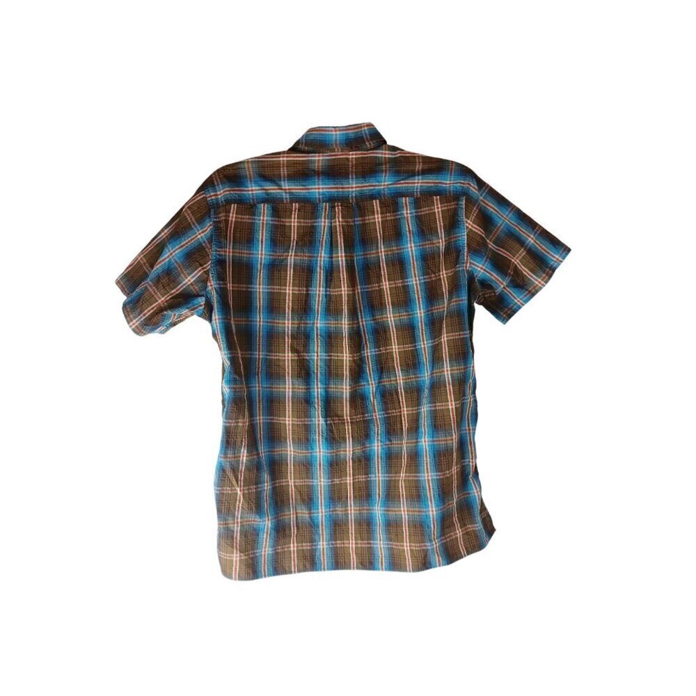 Eddie Bauer Mens Shirt Brown Blue Plaid Mesh Lined Button Down Workwear Size M - Picture 2 of 12
